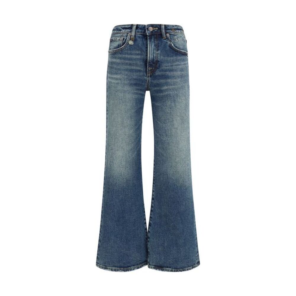 R13 Blue Cotton Flared Women's Jeans